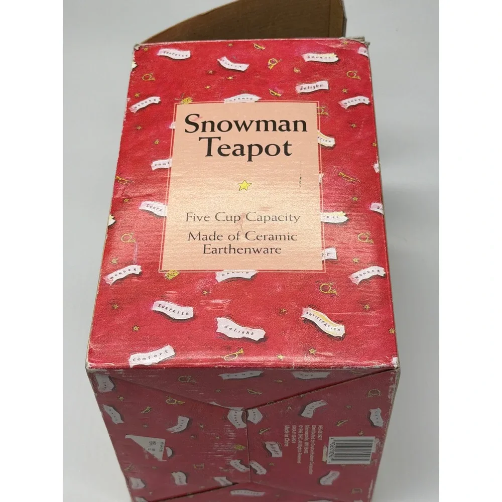 Snowman Teapot Ceramic‎ Five Cup Capacity Holiday Kitchenware King May
